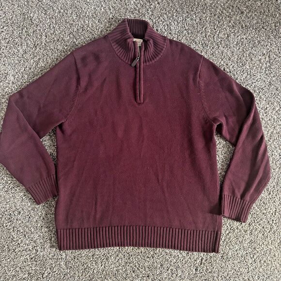 L.L. Bean Men’s 1/4 Zip Maroon Sweater Size Medium. - Picture 1 of 5